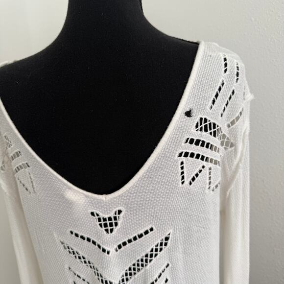 WE THE FREE People Moonrise Cutwork Thermal Shirt Top White Blouse Tunic - xs - Picture 8 of 8